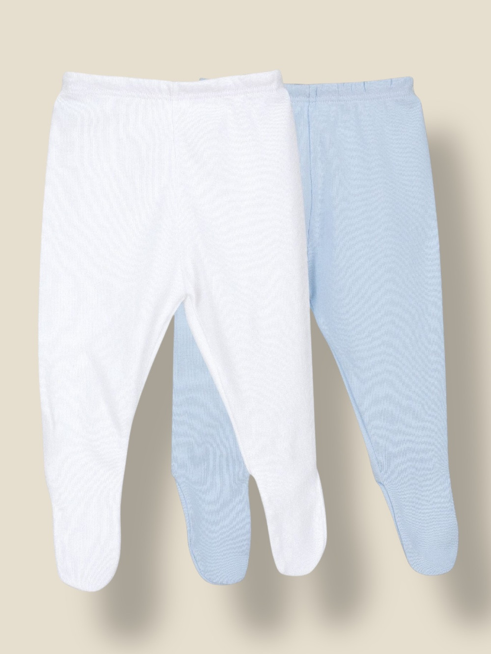 PACK DOS POLAINAS DE ALGODÓN FELPADO BLANCA Y CELESTE