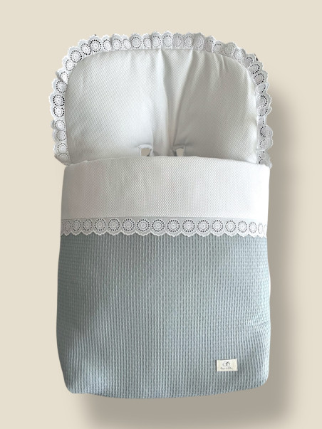 SACCO NANNA OVETTO CON STRISCIA RICAMATA AZZURRO