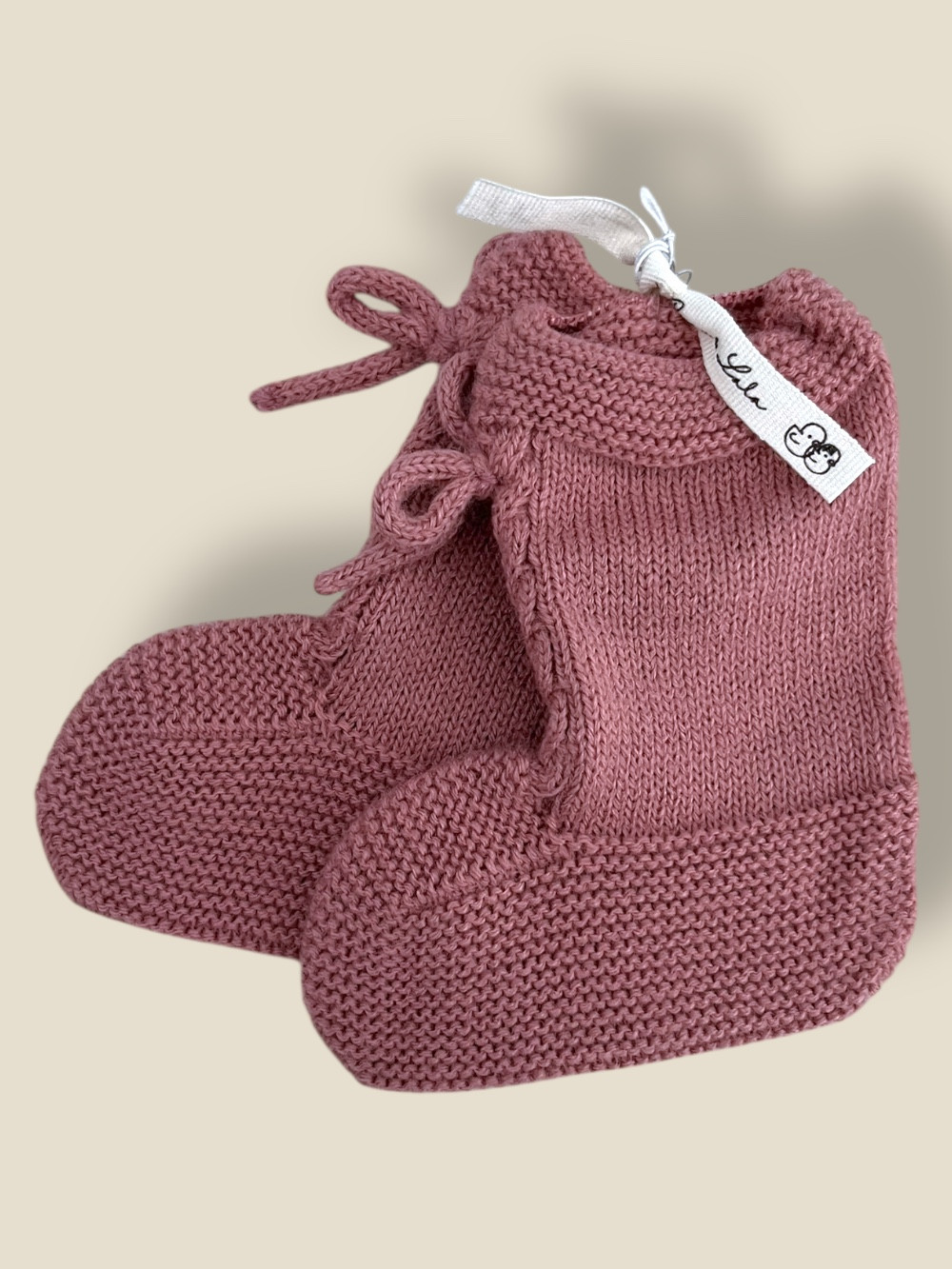 SCARPINA ROSA ANTICO STIVALETTO PER NEONATI FATTA A MANO