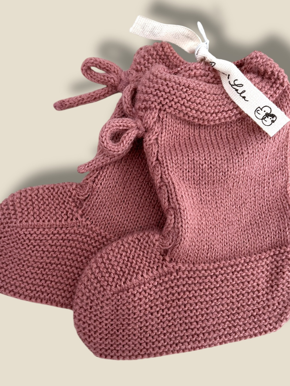 SCARPINA ROSA ANTICO STIVALETTO PER NEONATI FATTA A MANO