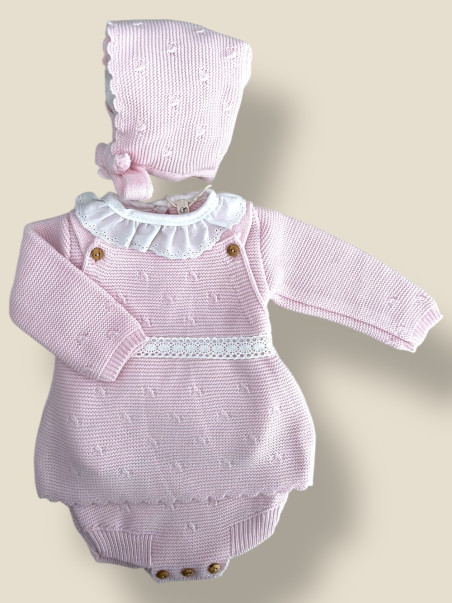 CONJUNTO MAVIE 4 PIEZAS ROSA BEBÉ