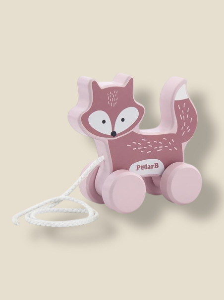 JUGUETE DE ARRASTRE ZORRITO ROSA