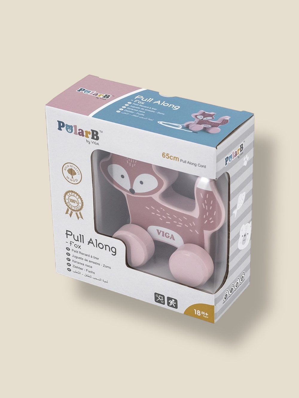 JUGUETE DE ARRASTRE ZORRITO ROSA