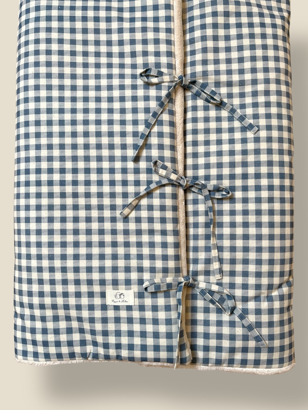 SACCO NANNA COPERTINA 2 IN 1 VICHY AZZURRO ANTICO E BEIGE