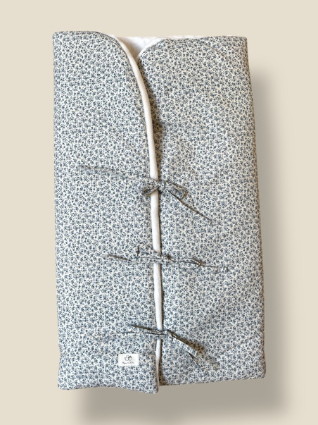 SACCO NANNA COPERTINA 2 IN 1 LIBERTY AZZURRO ANTICO E BIANCO