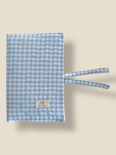 PORTA PANNOLINI E SALVIETTE VICHY AZZURRO