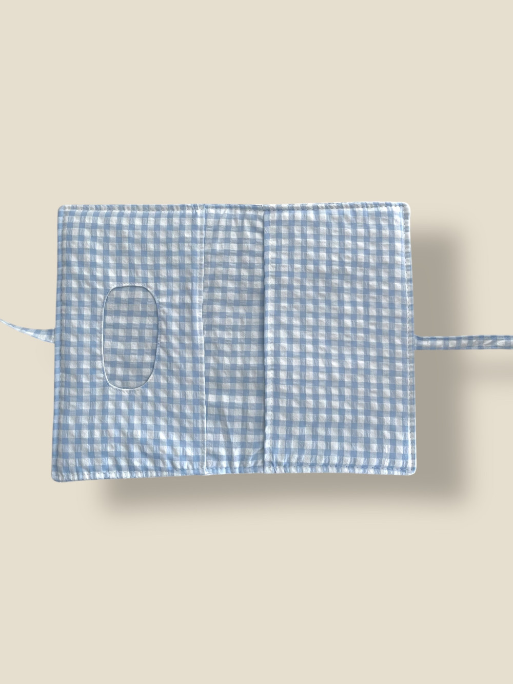 PORTA PAÑALES Y TOALLITAS VICHY CELESTE