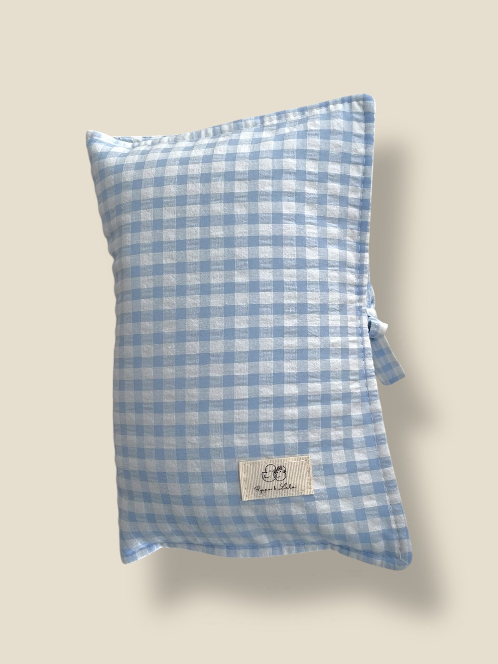 PORTA PAÑALES Y TOALLITAS VICHY CELESTE