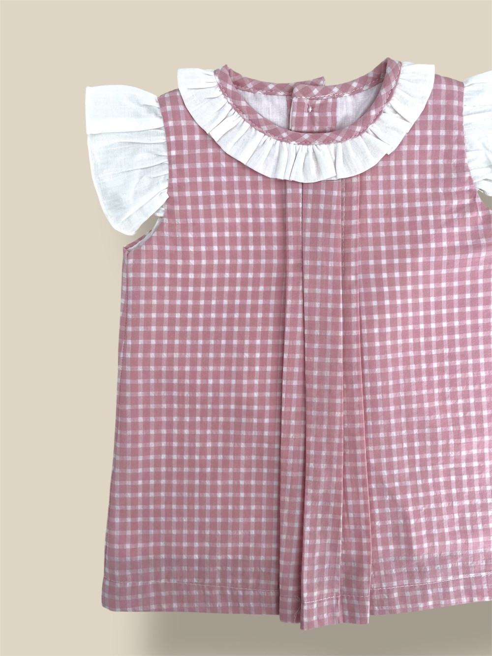 VESTIDITO VICHY ROSA Y BLANCO
