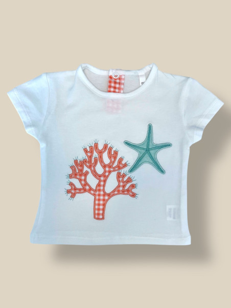 CONJUNTO DE PLAYA CORAL CAMISETA Y BAÑADOR