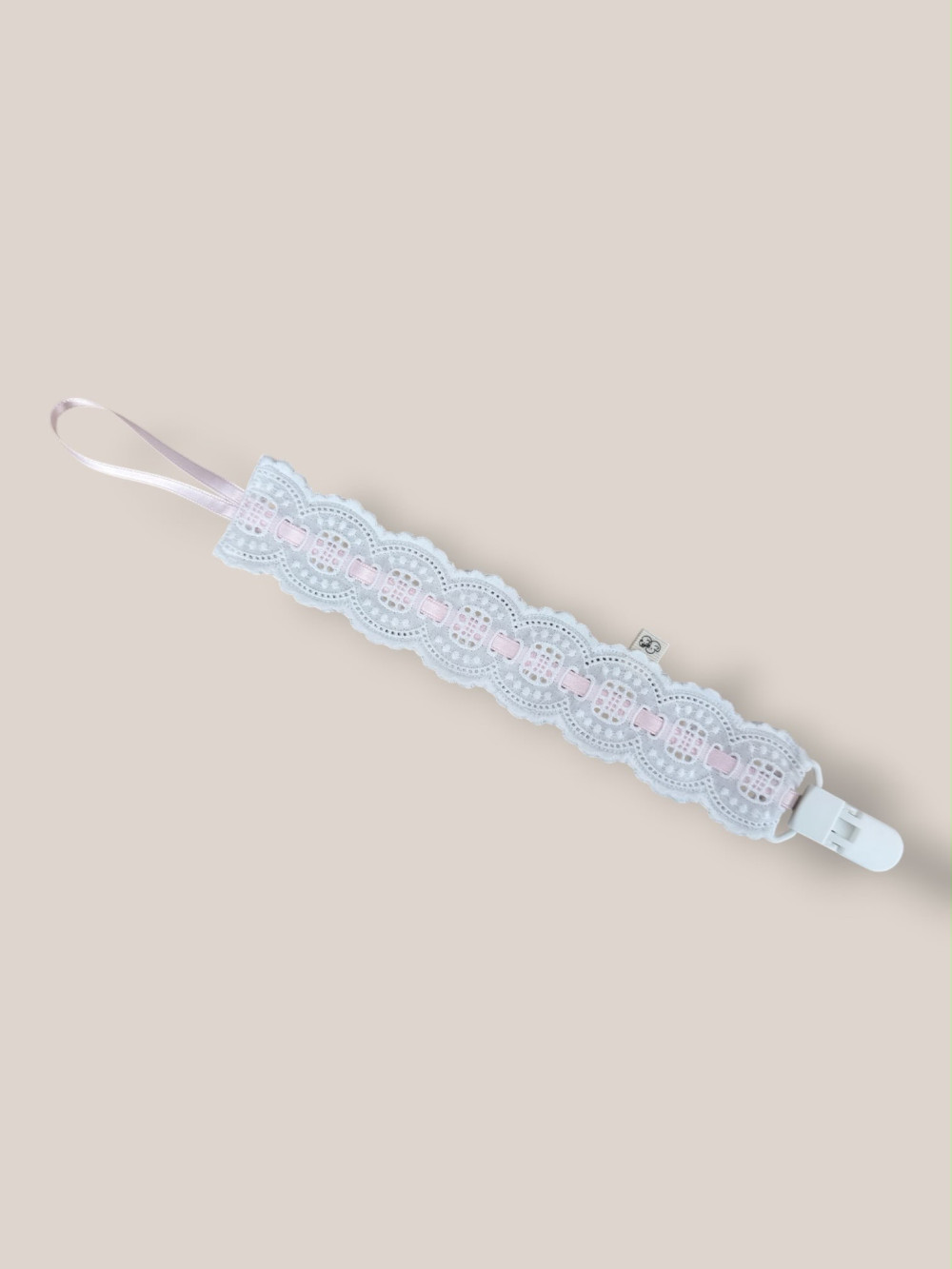 CATENELLA PORTA CIUCCIO RICAMATA ROSA BABY