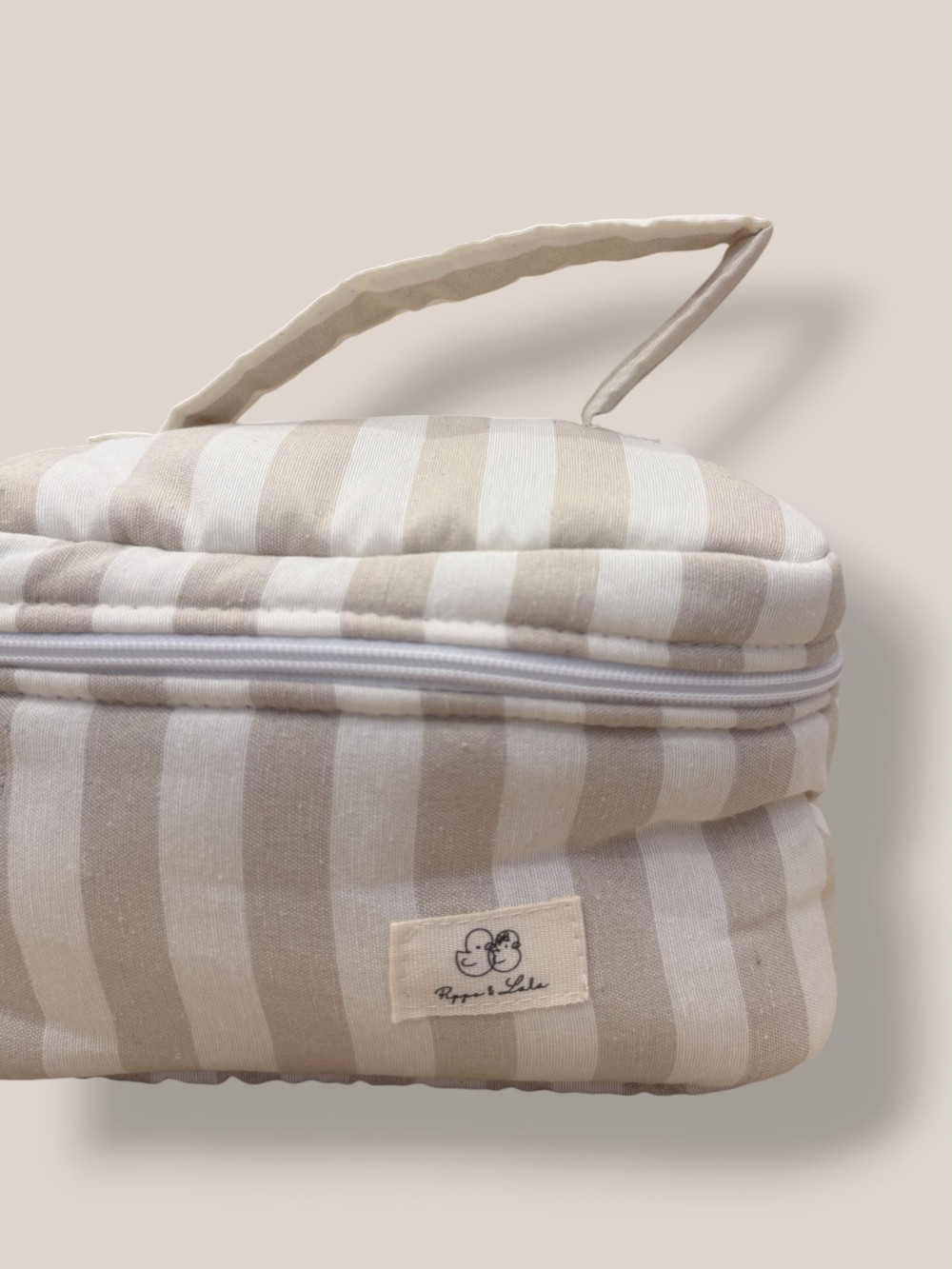 BEAUTY CASE RIGHE BEIGE CARAMEL