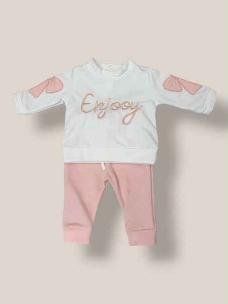 CONJUNTITO DEPORTIVO COQUETTE ROSA Y BLANCO