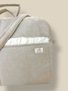 BOLSO MATERNIDAD LINEN Y PLUMETIS BEIGE