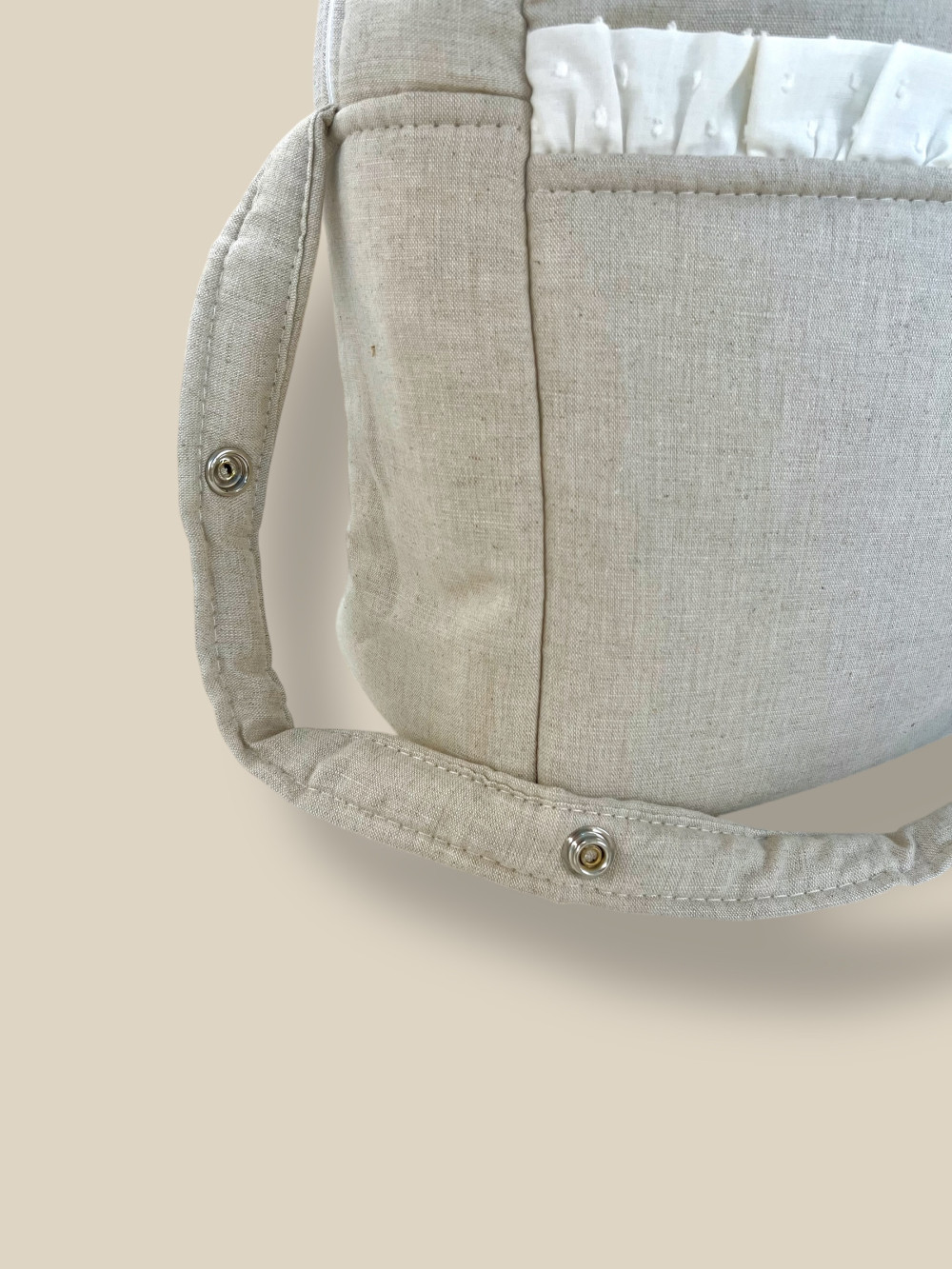BOLSO MATERNIDAD LINEN Y PLUMETIS BEIGE