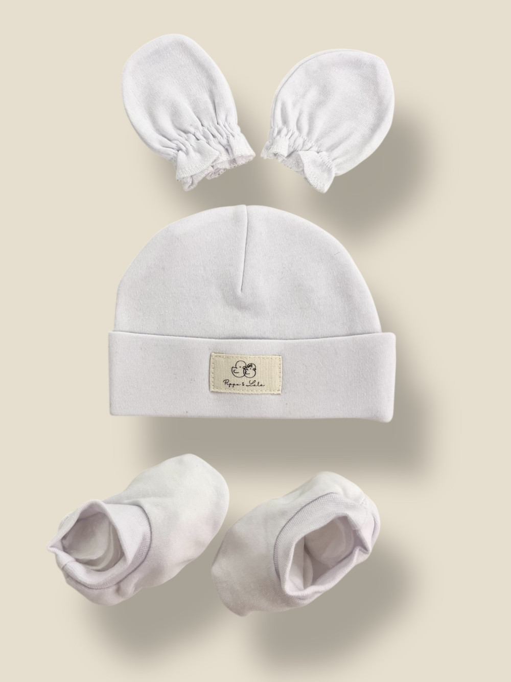 SET CUFFIETTA OSPEDALE IN COTONE BIANCO