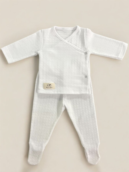 PIJAMA PRIMERA PUESTA ALGODÓN BLANCO