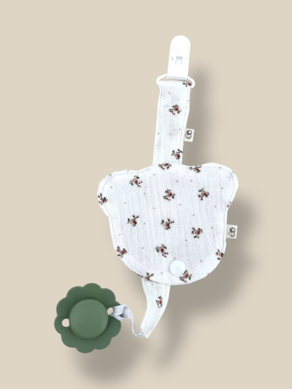 CHUPETERO CON BOLSITA GUARDA CHUPETE TEDDY ROSE