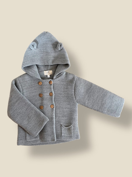 ABRIGO NIÑO TEDDY GRIS